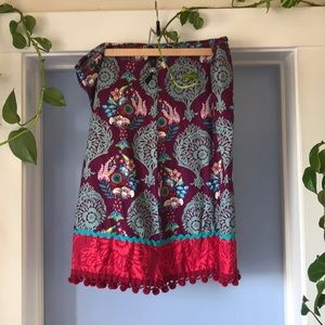 Handmade Flower Printed Skirt